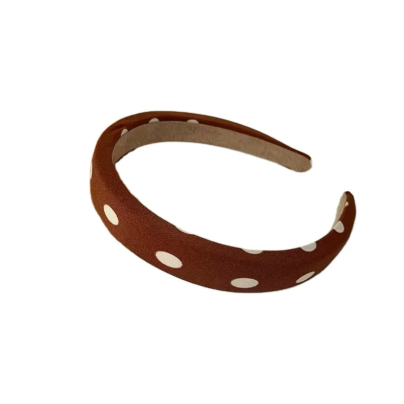 Leopard polka dot heart shaped print sponge hair hoop Korean wide brim cloth hair band accessories Women soft plain headbands