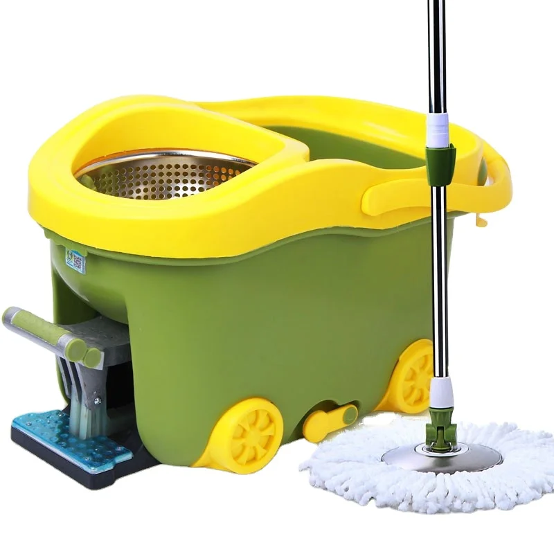 360 magic spin pole mop floor cleaning mop with mop bucket and foot pedal fast dehydration