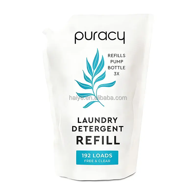 Custom Soap Washing Bag Plastic Liquid Packaging Stand Up Pouch Laundry Detergent Spout Pouch Bag