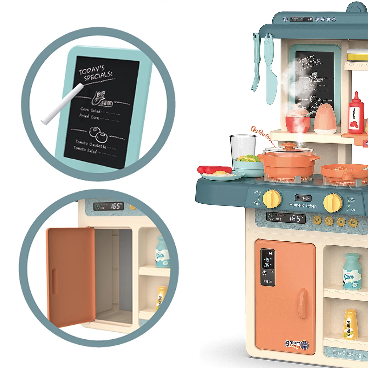 Plastic Spray Realistic Lights Sounds Pretend Play Preschool Cooking Game Set Kitchen Toys For KIDS