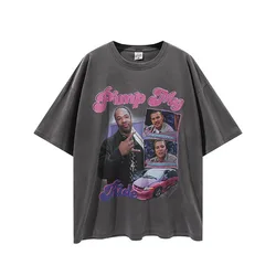 BE127 Drop Shopping 2021 spring and summer old printed short-sleeved hip-hop high street T-shirt for men and women