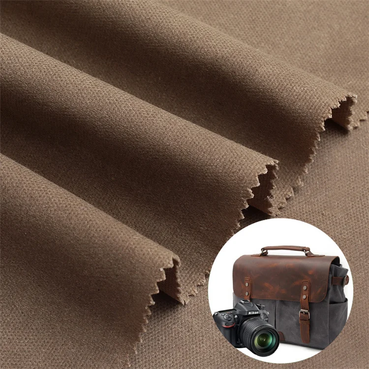 100% cotton double-sided waxed canvas fabric Waterproof canvas wax fabric Vintage clothing bag fabrics wholesale