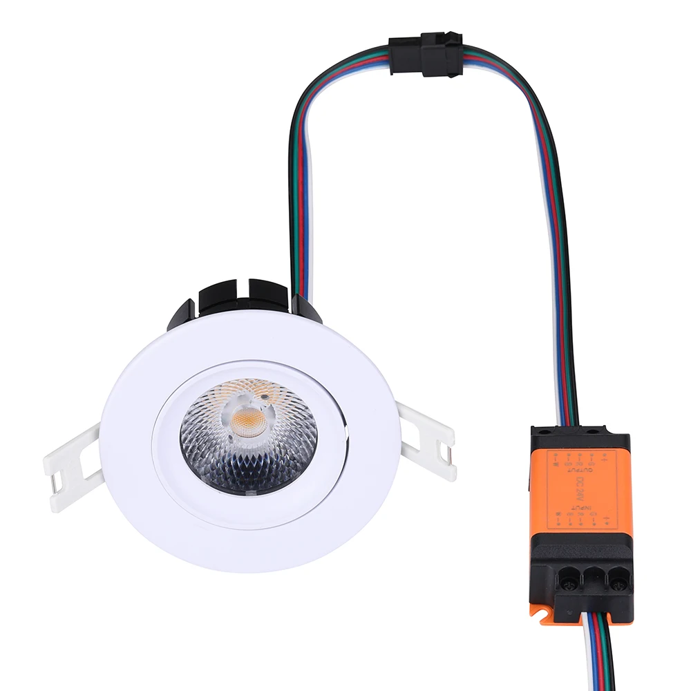 dali knx or pwm loxone smart led downlight 0-10v 24v cct tunable white 2000k-6000k changing adjustable downlight wifi control