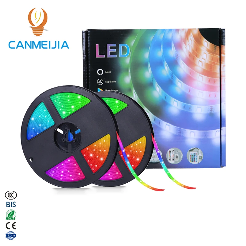  12V 2835 10 м изменяюща цвет Тира ламп Colores Wi-Fi полосы света водонепроницаемый Led светодиодные цветных (Rgb) светодиодных