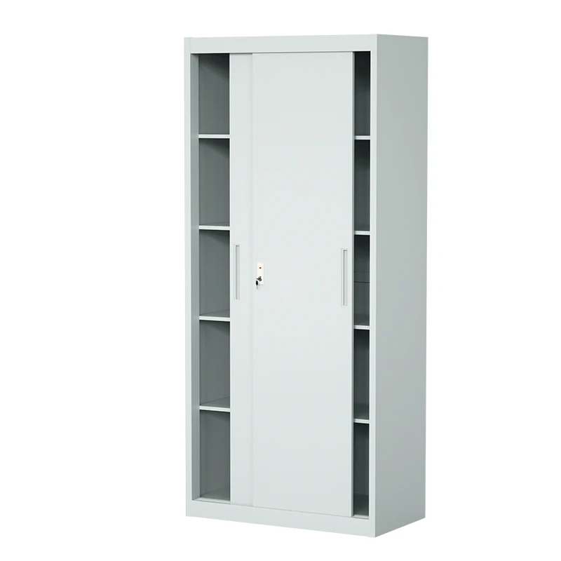 Office Furniture Metal Filling Cabinet Iron Cupboard Steel Cabinet Storage Staff  File Cabinet with 2 Sliding door and 4 shelves