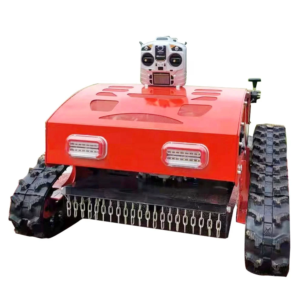 Crawler Type Remote Controlled Lawn Mover With 10-180mm Cutting Height 4 Stroke Electric crawler self-propelled Lawn Mover Robot