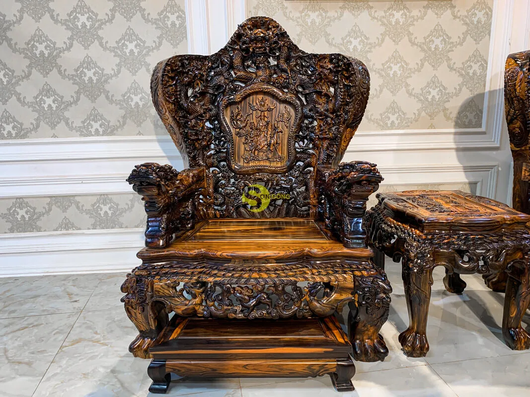 Набор из девятнадцати лет стола и стульев с эбеновым деревянным vip-кодом 17 предметов