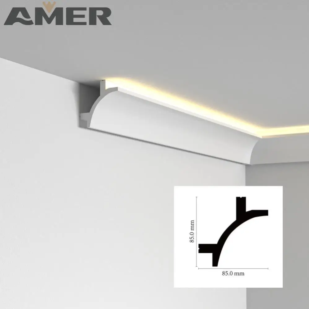 Amer Factory price door frame pvc white table wall corner skirting floor molding sticker accessories in china