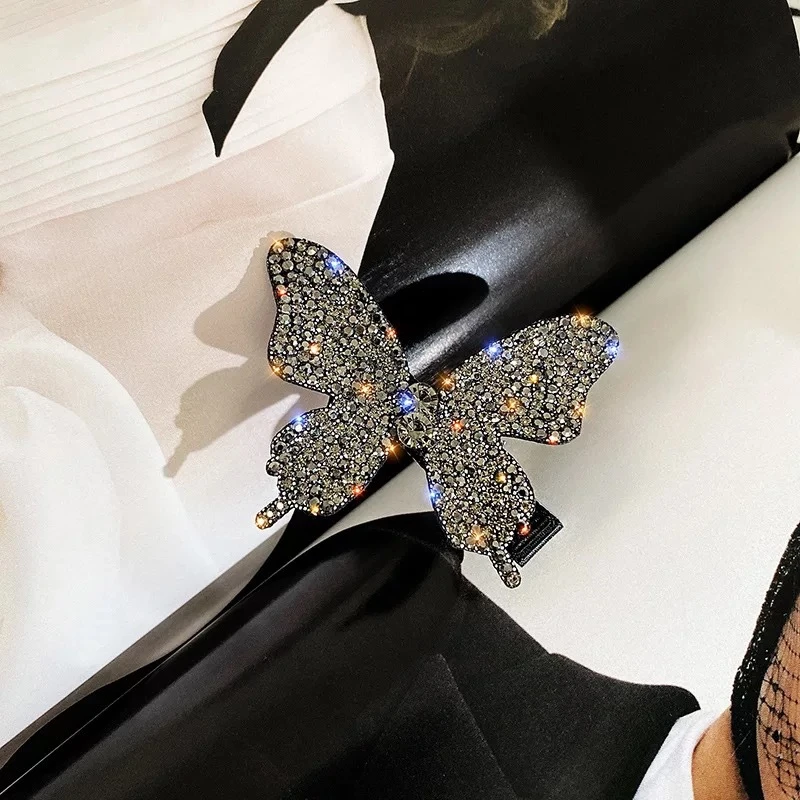  Необычные Бабочки заколки для волос аксессуары диаманта Bling Бабочка заколка