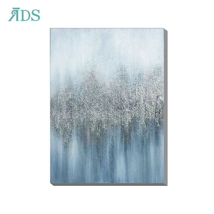 Kitchen Home Decoration Accessory Silver and Blue Wall Art Cool Painting