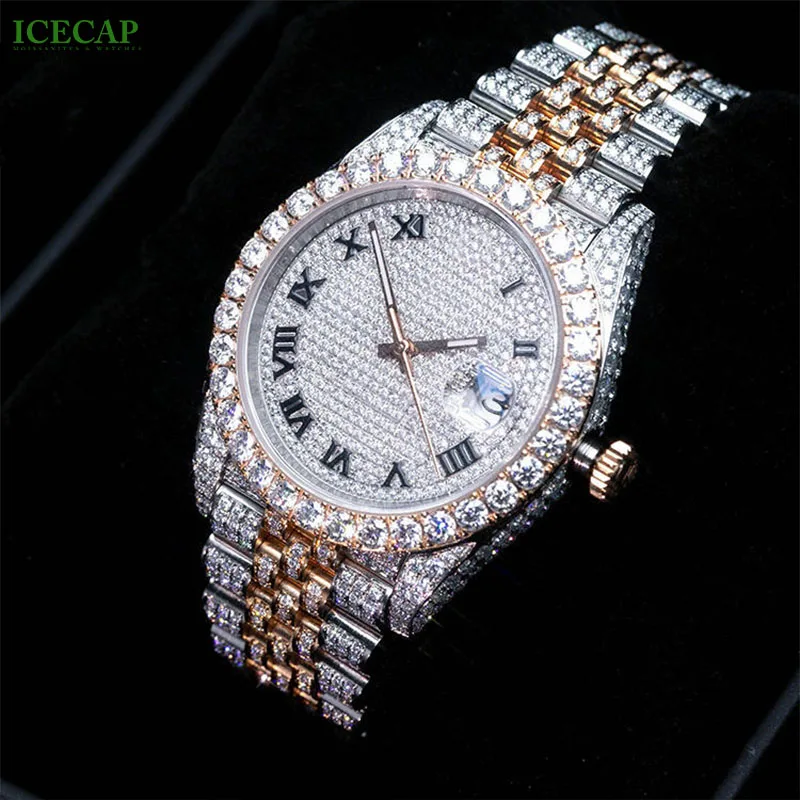 Icecap Fashion Jewelry Lce Out Classic Hip Hop Custom Watch Excellent Cut Luxury Diamond Mechanical Watch For Men