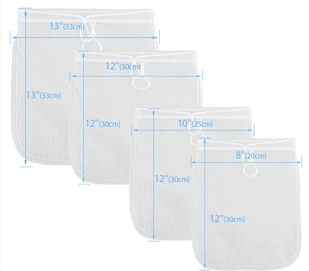 90 120 160 220 Micron food grade nylon filter bag Nut milk bag food grade nylon filter bag