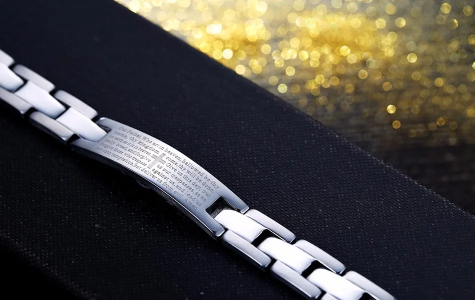 RINNTIN GTB37 Religious Christian Jewelry Jesus Cross Bracelet in Stainless Steel Jewelry Bracelet