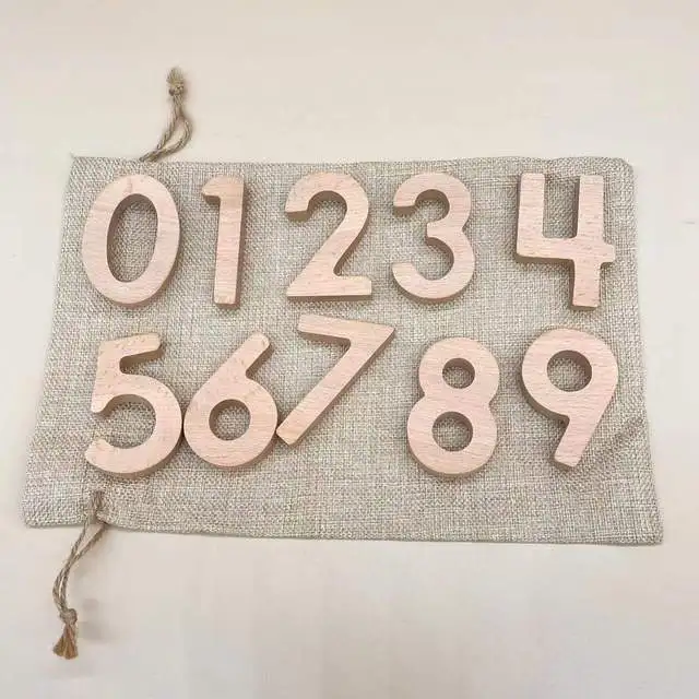 Ten Array Grid Digital Building Blocks Open Educational Kindergarten Teaching Aids Black Walnut Kids Math Toys