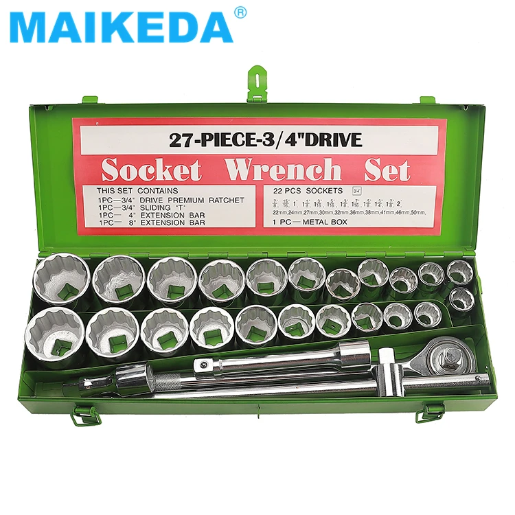 27 Piece Mechanical Metric Socket Wrench Auto Repair Tool Set Ratchet Spanner Function Tools Kit