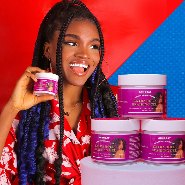 ARHGOAT Braiding Gel for Braid Private Label Extra Strong Hold Long Lasting No Flaking Natural Formula with Olive Oil and Aloe