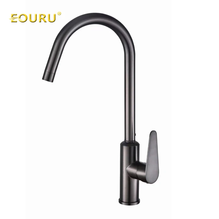 EOURU Commercial Luxury Water Brush 304 Sink Stainless Steel Grey Spray Universal Flexible Sink Kitchen Mixer Taps