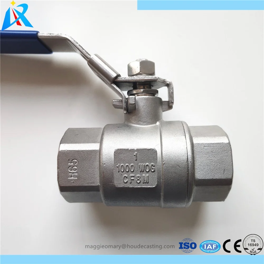 
Stainless steel two bodies 1/2 inch NPT BSP 2pc ball valve for water 