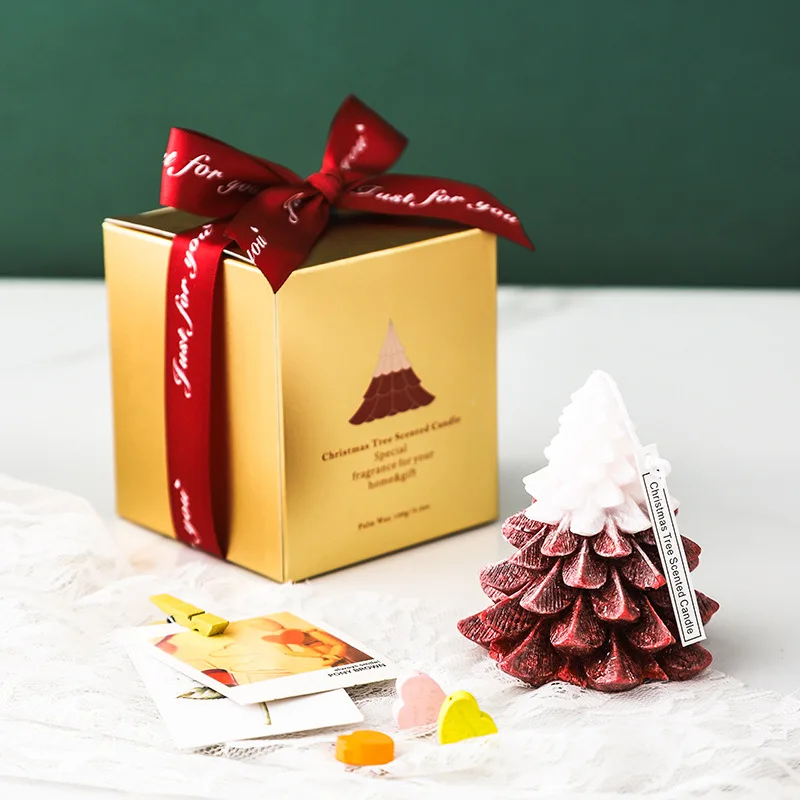 Design unique Christmas tree shape candle Scented Candles Luxury Christmas fragrance candle