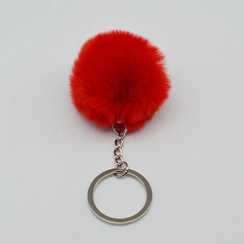2024 Hot Sale Custom Small Size  5cm Artificial Faux Fur Ball Pompom  Accessory key rings chains Christmas Toys