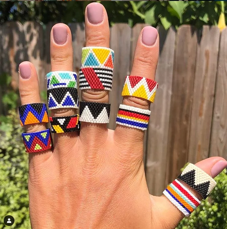 Bohemia Miyuki Seed Bead Ring Weave Ring Handmade Jewelry For Women Gift