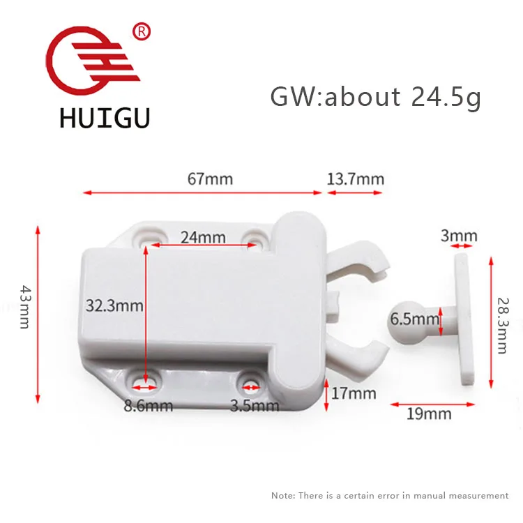 Black Or White cabinet door plastic latch Beetle cabinet door bouncer