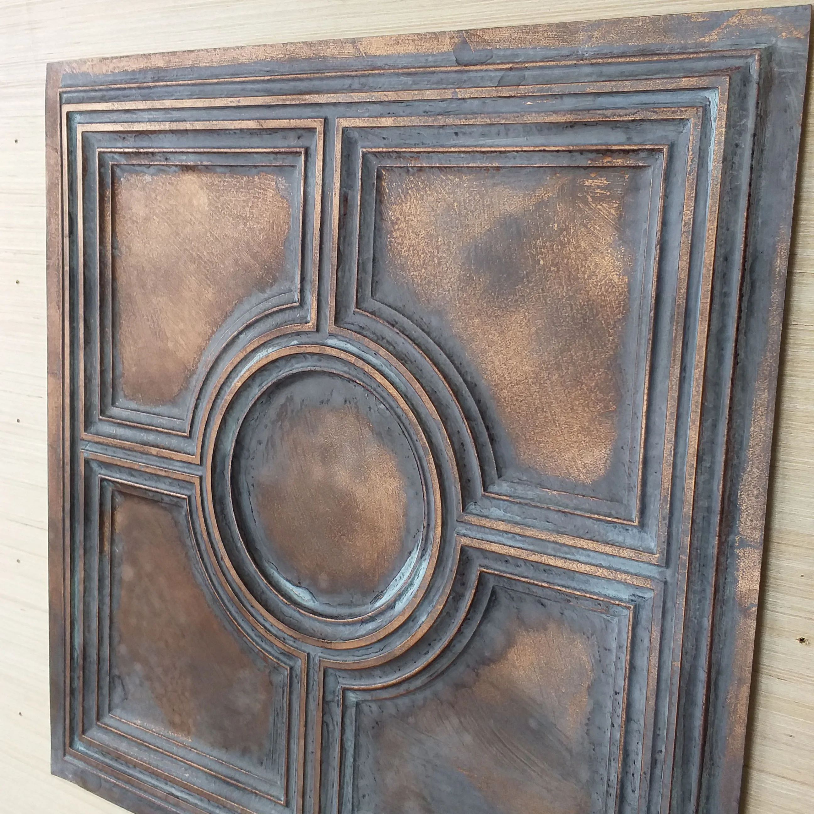 Tin ceiling tiles weathering copper color night club wall panel PL37