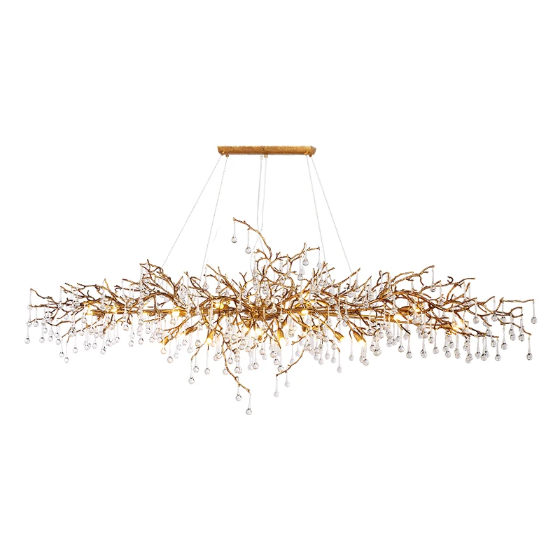 French Empire full copper Crystal Chandelier Luxury Pendant Lighting for Home Interior Decoration