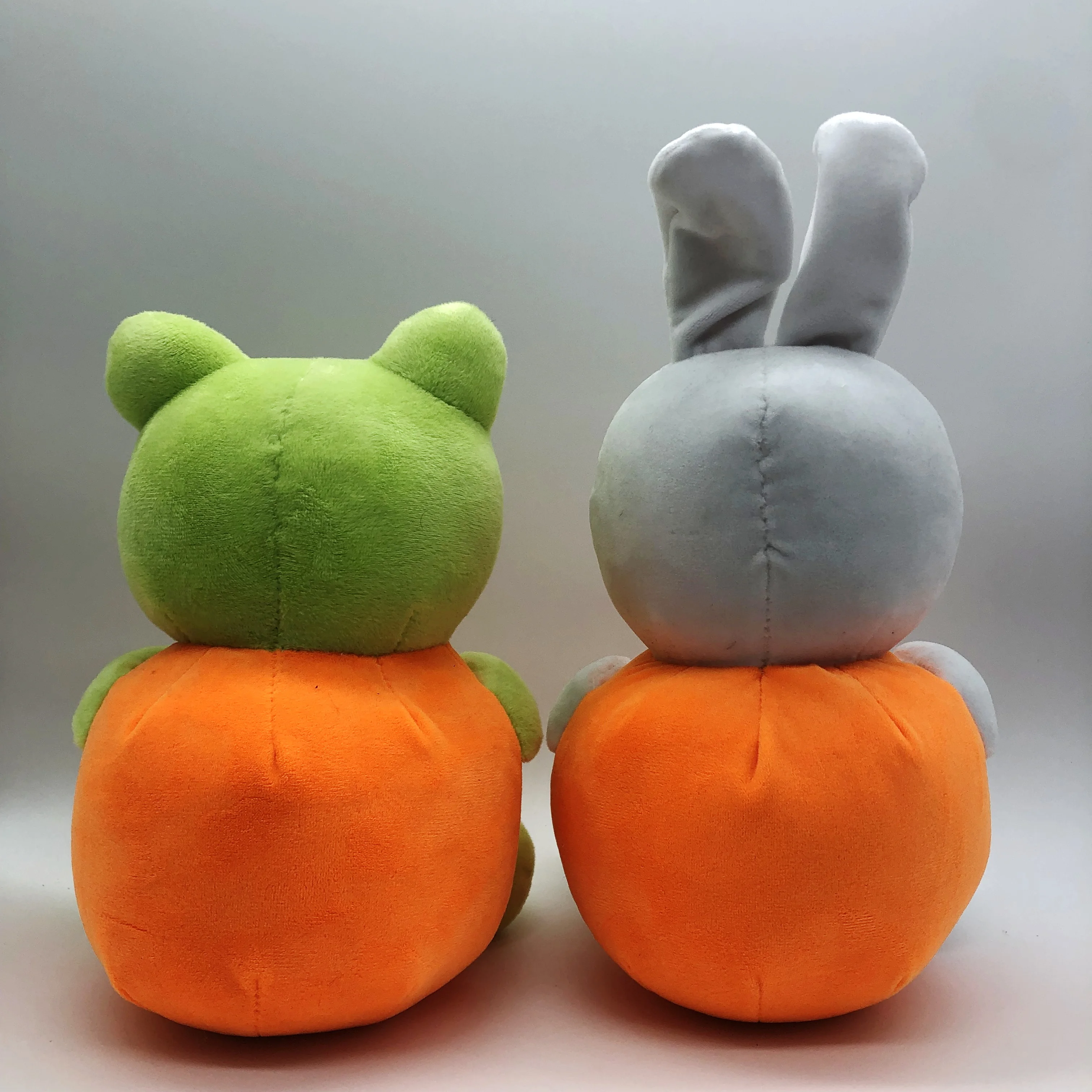 Halloween Bunny & Frog With Pumpkin Dressing Plush Toy Creative Gift Pumpkin Halloween Theme Stuffed Animal Toys
