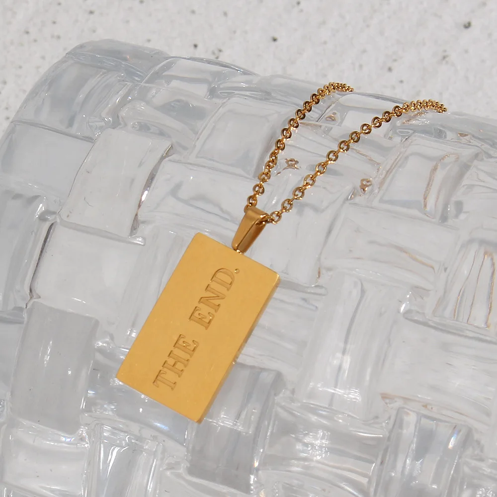 SSeeSY acero inoxidable joyas mayor 18k gold plated custom fashion jewelry stainless steel engraved letter pendant necklace