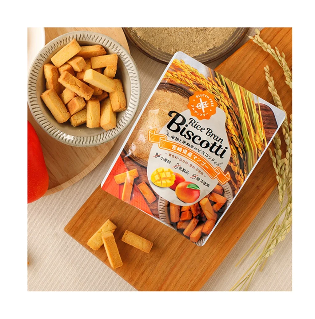 Твердая текстура рисовые отрубы BISCOTTI манго бренд поставщик