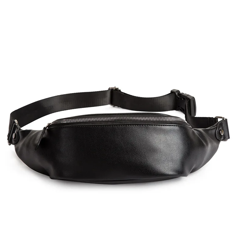 
Custom logo acceptable wholesale fashion adjustable belt unisex leather fanny pack waist bag 
