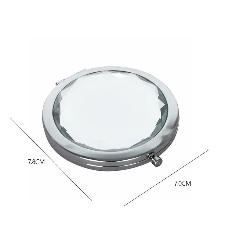 Custom Golden Foldable Portable Makeup Mirror Double-Sided 1X/2X Magnifying Metal Pocket Compact Mirror For Purse
