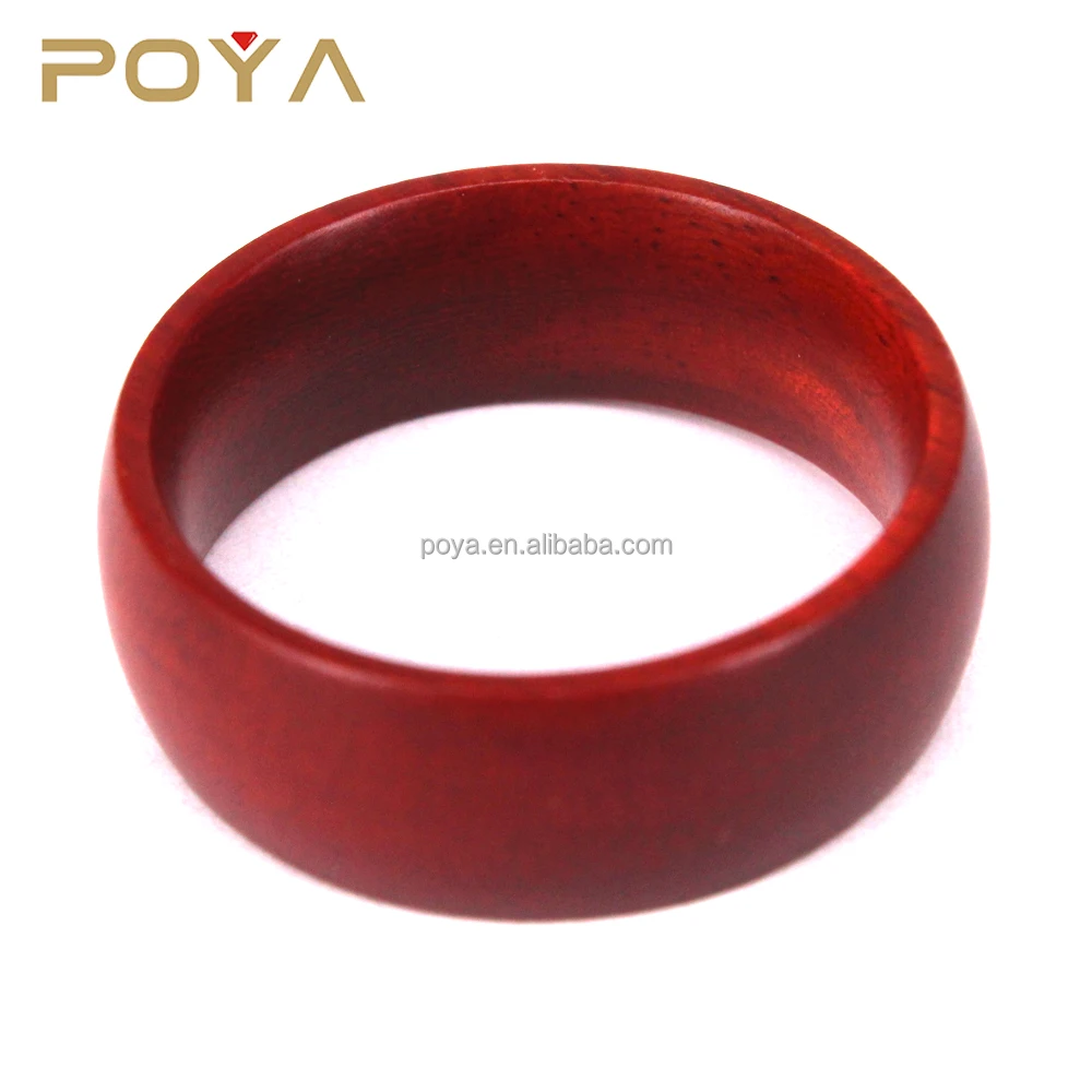 Red Sandalwood Ring,Wood Wedding Band Ring For His and Her,8MM Domed Comfort Fit