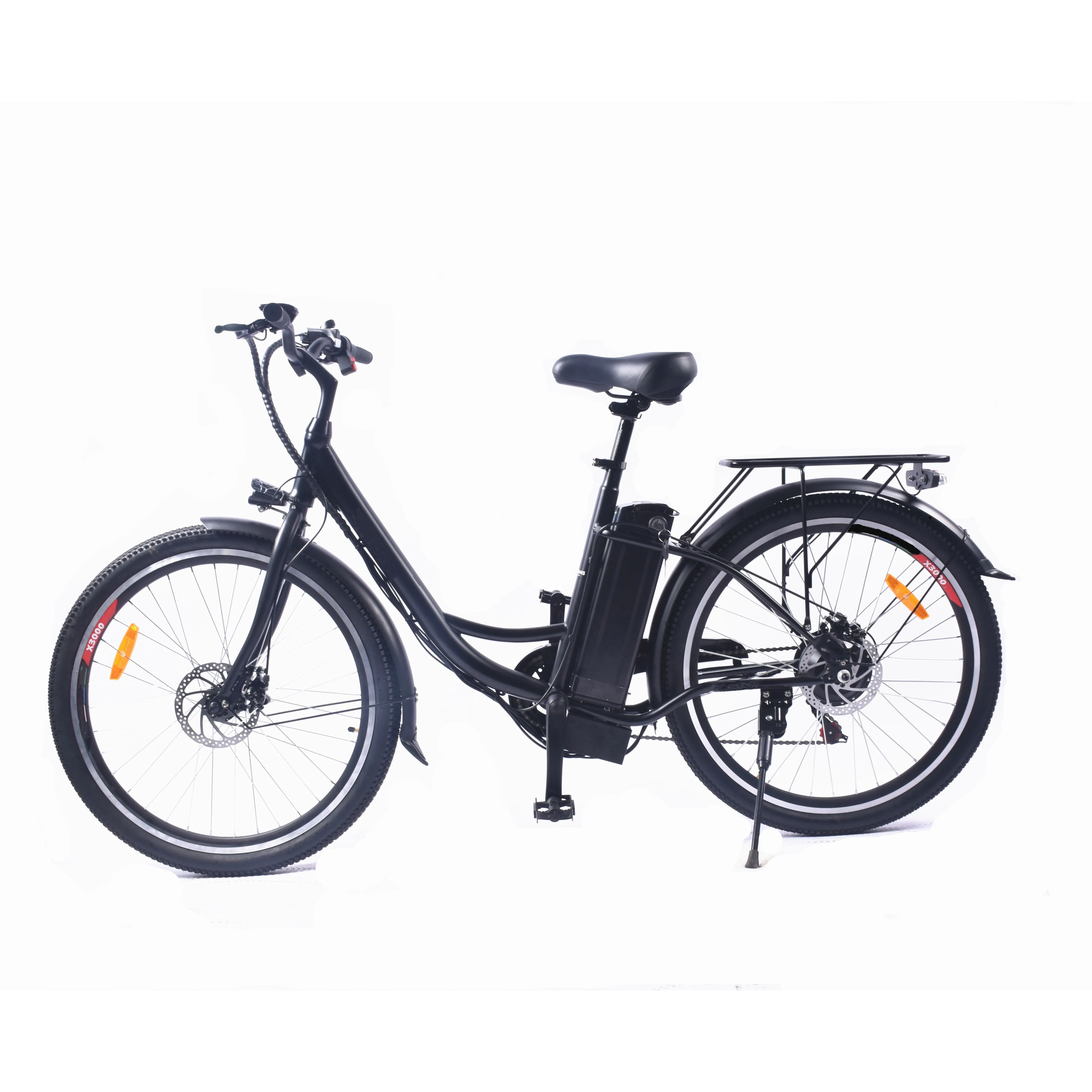 26 Inches Steel Frame E Cycle Electric City Bike 250W City E Bike Large Capacity Battery Electric Bike
