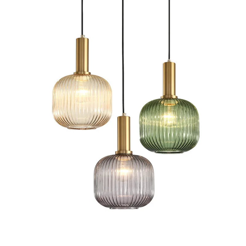striped round living room bar home decor chandelier creative minimalist small bedroom bedside colorful glass pendant light