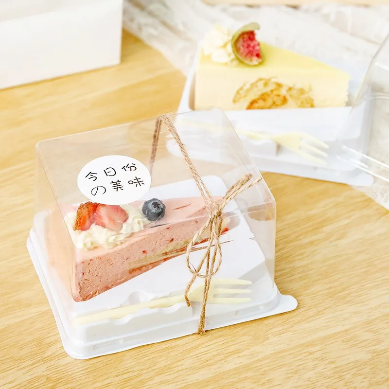 Disposable Blister Cake Box High Quality Square Pastry Cake Box Plastic Dessert Tiramisu Cake Box