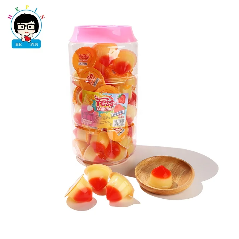 Wholesale Jelly Candy Pudding Fruit Mango Flavor Mixed Color Jelly Candy For Kids