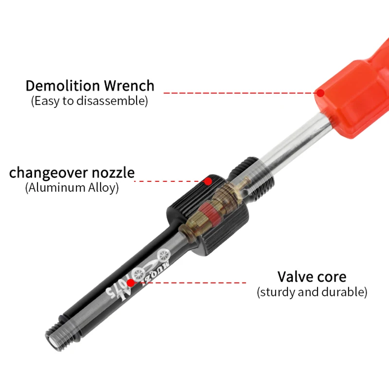 MUQZI Bike Shock Absorber Part Valve Core Remover Tool Mtb Bicycle Rear Shock Absorber Pump Valve Adapter