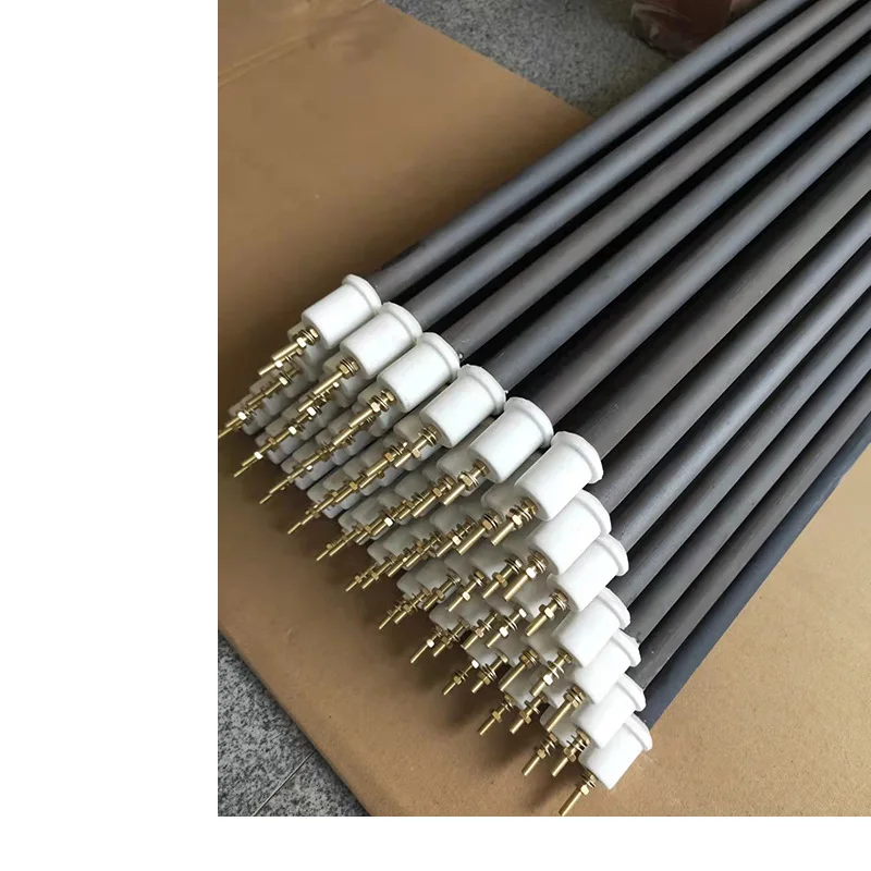 Silicon carbide electric heating pipe black silicon carbide ceramic heating tube dry burning electric heating pipe Rod silicon c