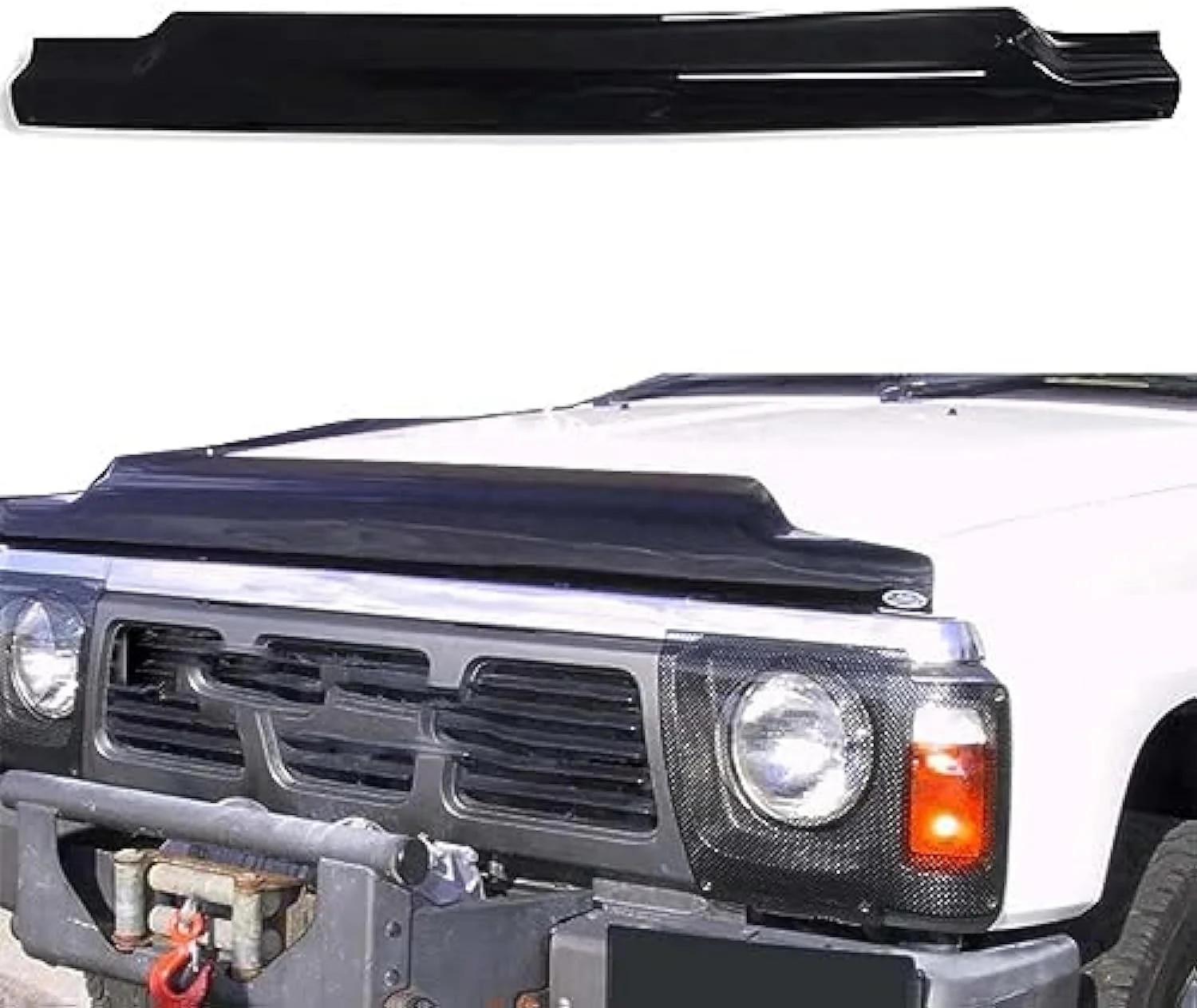 Black Bonnet Guard Shield For Nissan Patrol Y60 1987-1989 1990-1997 Deflectors Hood exterior accessories