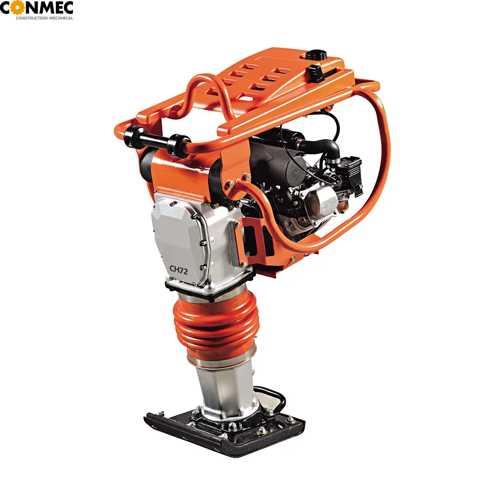 High-Speed Manual Push Gasoline Motor Tamping Rammer Vibrating Soil Tamper Machine for Road Machinery