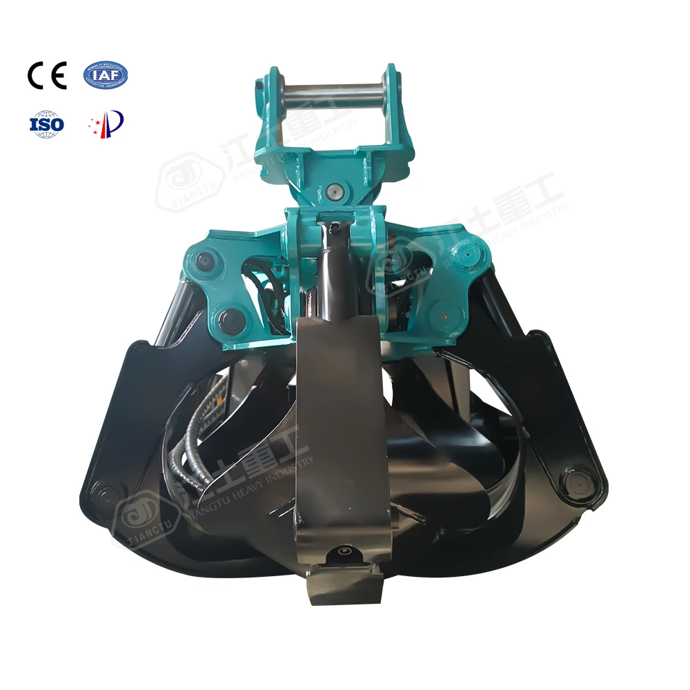 digger attachments scrap metal grapples  orange peel grab for excavator