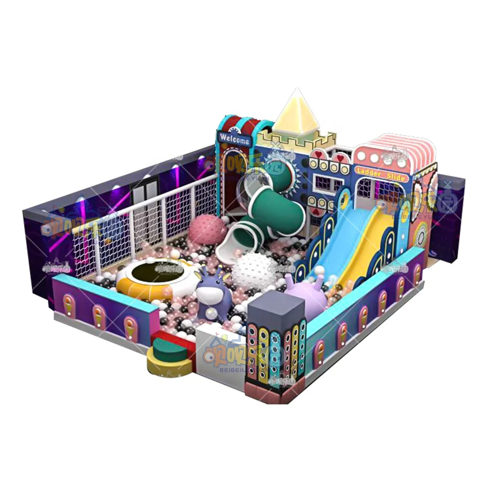 Kids Playground for Sale Rainbow Amusement Park Equipment Custom Children Indoor Playground Foam Slide Indoor Child Water Fall