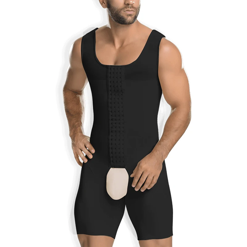 Custom Men Slimming Shapewear Male Tummy Abdomen Corrector Compression Body Modeling Shaper Fat Burner Bodysuit