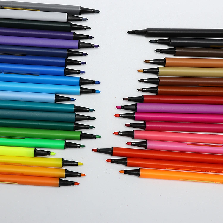 
36 colors non toxic kids triangle shape felt tip color pen set 