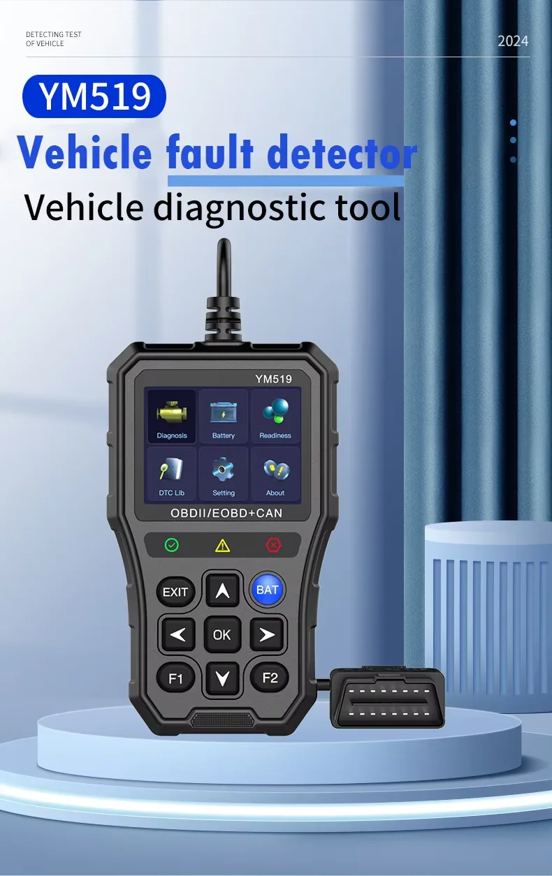 Hot selling Plastic YM519 2.8inch Car Diagnostic Tool YM519 Automotive OBDII Scanner Reads and Detects Car Fault Codes