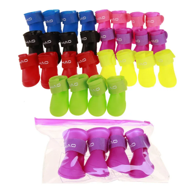Waterproof Anti-slip Dog and Cat Rain Boots Outdoor Non slip Silicone Pet Dog Rain Shoes