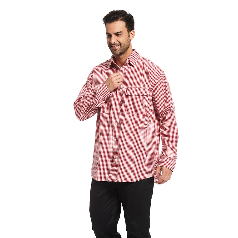 White Shirt Two Pocket Casual Shirts 60% Cotton 40% Polyester Work Shirt Men Long Sleeve Solid Color TWILL Fabric for Adults