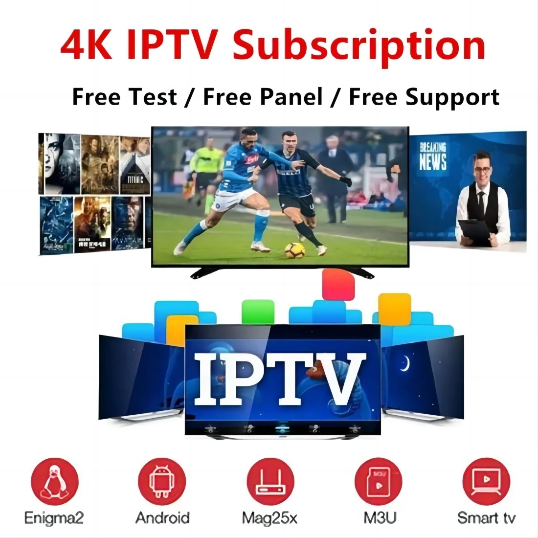 IPTV HD 4K M-3u Iptv подписка все устройства 8k Европа Испания Германия Арабская США бесплатный тест iptv